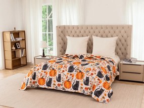 Cuvertura de pat CATS AND PUMPKINS, colorat Dimensiune: 170 x 210 cm