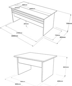Set pentru birou Vergilius 6 (maro + gri). 1072696