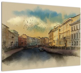Tablou pe sticlă - Râul Moyka, Sankt Petersburg, Rusia (70x50 cm)