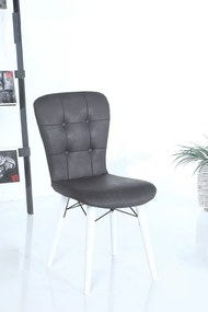 Set masa extensibila cu 6 scaune tapitate Homs marmorat alb  250-30650 bej- negru 170 x 80 cm