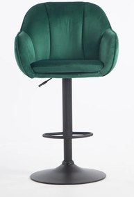 HR2055W Scaun Verde din Catifea cu Bază Neagră