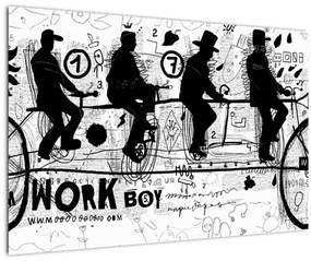 Tablou - Munca în echipă, ciclism (90x60 cm)