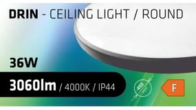 Plafonieră LED pentru baie CIRCLE LED/36W/230V 4000K d. 45 cm IP44 negru