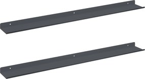 vidaXL Raft suspendat Pe perete 2 pcs Antracit 80 x 9 x 2,5 cm Oțel