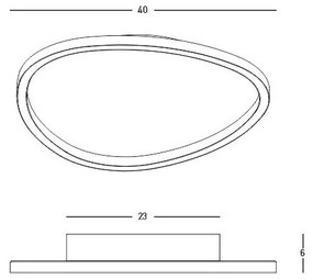 Plafoniera LED dimabila design slim Josie alba 40cm