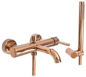 Baterie cada - dus Rea Lungo rose gold cu set de dus