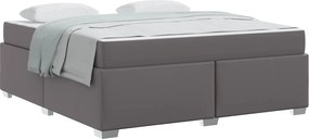 vidaXL Cadru de pat cu saltea Gri 180 x 200 cm țesătură