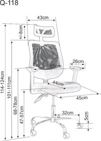 Scaun de birou negru FLEXISEAT Q-118RC