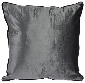 Perna decorativa Evia, aspect de catifea, 45x45 cm, argintiu/negru