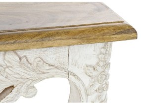 Masuta de cafea, sculptata manual, din lemn de mango, Floralis