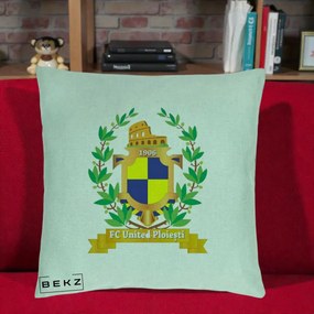 Perna Personalizata FC United Ploiesti 1906 Fotbal, 40x40 cm, Verde Menta, Husa Detasabila, Perna Inclusa, BEKZ®