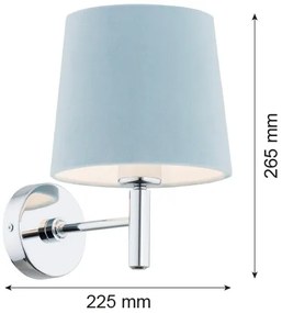 Lampă de perete BOLZANO 1xE27/15W/230V albastră/crom lucios Argon 3910