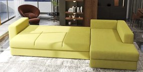 Colțar extensibil dumonde cu ladă de depozitare si sezut confortabil din spuma high-density, Gloria Enjoy Green II 320x183 cm