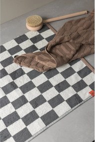 Covoraș de baie gri antracit/bej pentru duș din bumbac organic 50x80 cm Retro – Mette Ditmer Denmark