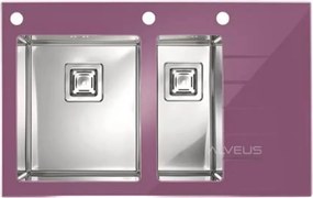 Chiuveta inox Alveus Crystalix 20 finisaj personalizat 86x54 cm stanga