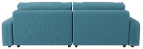 Colțar turcoaz extensibil cu tapițerie din catifea reiată Sara – Ropez
