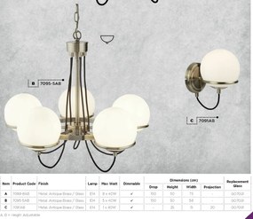 Lustra deosebita design vintage 75cm Sphere 8L 7098-8AB SRT