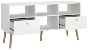 Comodă TV albă 117x61 cm Bodo – Tvilum
