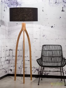 Lampadar cu trepied, realizat din materiale naturale, durabile si ecologice, Annapurna negru