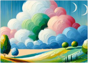 Tablou pe sticlă - Peisaj cu nor (70x50 cm)