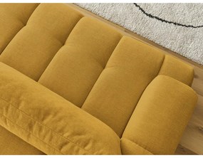 Canapea galben-muștar extensibilă/cu spațiu de depozitare 251 cm Fuji – Bobochic Paris