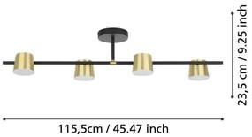 Lustră LED aplicată Eglo 39984 ALTAMIRA 4xGU10/4,6W/230V 3000K auriu