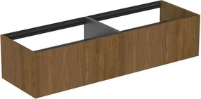 Dulap baza suspendat Ideal Standard Atelier Conca finisaj nuc inchis 2 sertare 160 cm