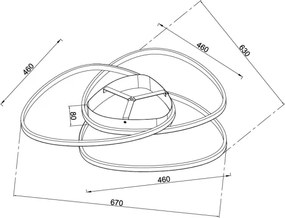 Ondaluce - Plafonieră LED dimmabilă ROSE LED/70W/230V, aurie
