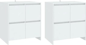 vidaXL Servante, 2 buc., alb, 70x41x75 cm, lemn prelucrat