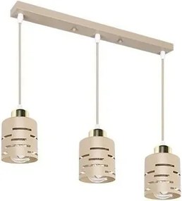 Lustru ELEN suspendat pe cablu, 3xE27/35W/230V, bej/auriu