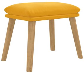 Taburet, galben mustar, 45x29,5x39 cm, catifea mustard yellow and light wood