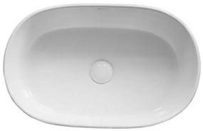 Lavoar pe blat alb lucios 56 cm, oval, Fluminia Tisa