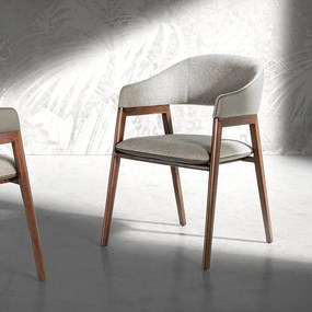 Scaun cu brate tapitat design italian Nogal