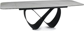 Masa extensibila INFINITY, alb/negru, sticla securizata/ceramica/metal