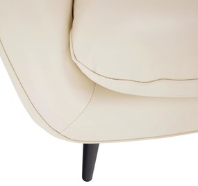 Fotoliu design, piele / piele ecologică, crem / negru, LINSY