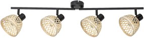 Rabalux Rattan lampă de tavan 4x15 W negru-bej 3136