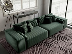 Canapea extensibilă dumonde cu ladă de depozitare si sezut confortabil din spuma high-density, Marbela Ambience Green XXL 295x100 cm