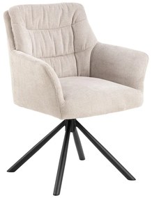 Scaun de sufragerie bej cu cotiere tapițat Alonso – Actona