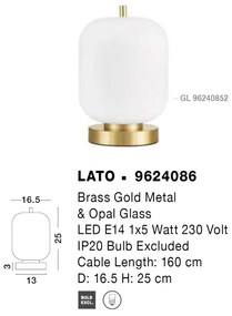 Veioza/Lampa de masa design decorativ LATO