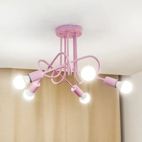 Lustră aplicată OXFORD 5xE27/15W/230V roz