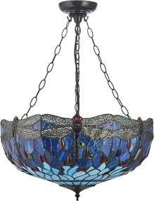 Endon 112250 - Lustru suspendat pe lanț Tiffany DRAGONFLY 3xE27/60W/230V, diam. 50 cm