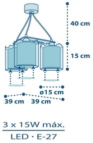 Dalber D-76114 - Lustră copii MY LITTLE JUNGLE 3xE27/15W/230V