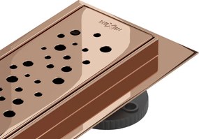 Mexen Flat 360° M12 scurgere liniară rotativă 70 cm, aur roz - 1621070-40