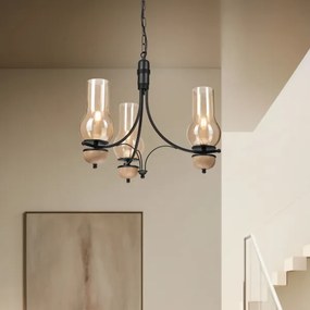 Lustră pe lanț Brilagi COTTAGE 3xE14/40W/230V fag/maro