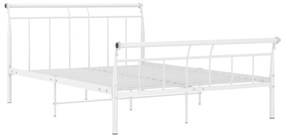 325040 vidaXL Cadru de pat, alb, 140x200 cm, metal