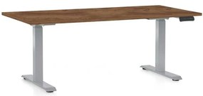 Masă înălțime reglabilă OfficeTech D, 160 x 80 cm, picioare gri, stejar silverjack