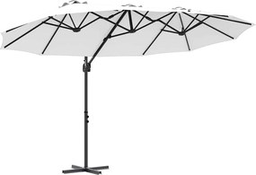 vidaXL Umbrelă de soare Nisipiu 372 x 198 x 243 cm