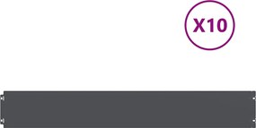 vidaXL Borduri de gazon 10 buc Antracit 15x103 cm Oțel laminat la rece