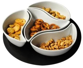 Set de boluri cu tavă TORO 4 buc ceramică/lemn