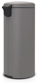 Cos de gunoi cu pedala Brabantia NewIcon 1001092, 30 L, Inchidere usoara, Baza antiderapanta, Gri satinat